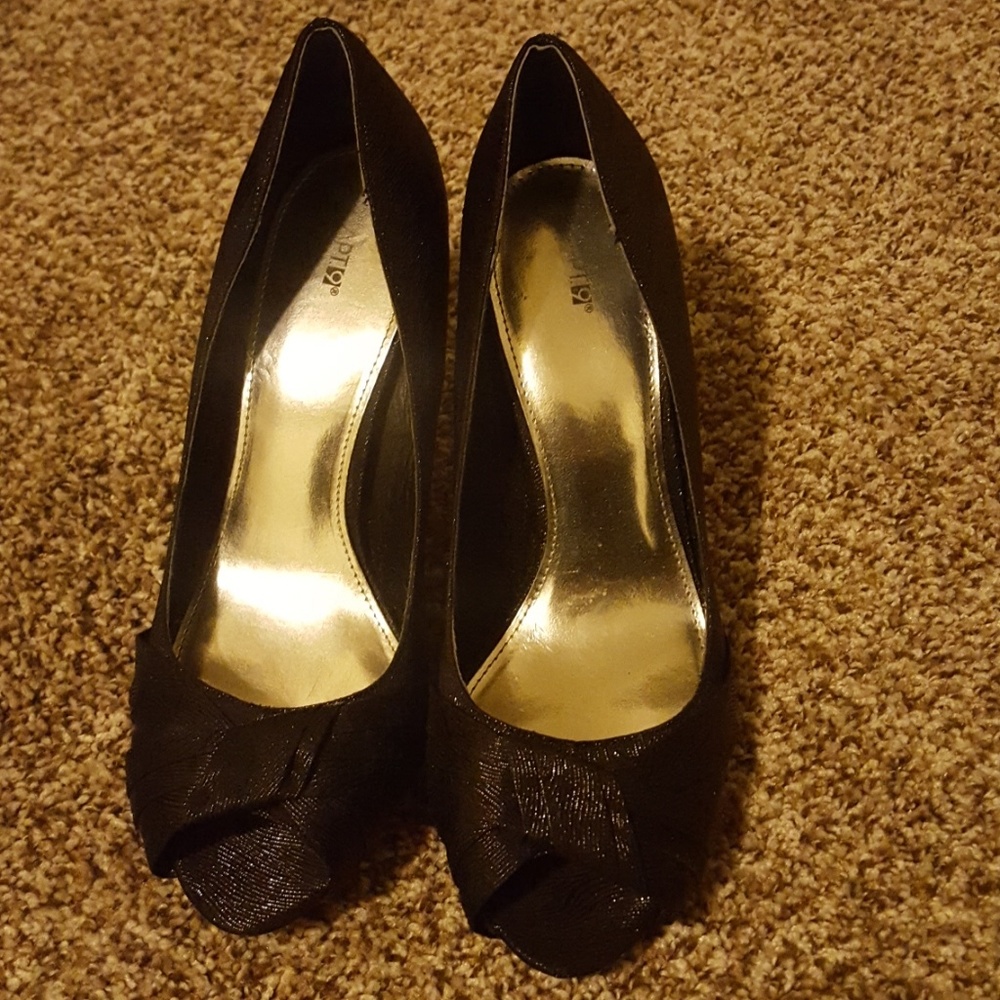 Black Open toed high heels